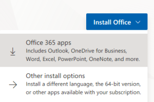 Office install button