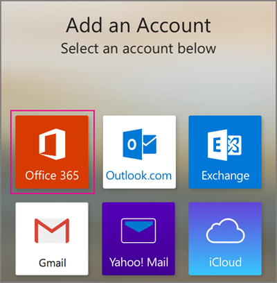 Office 365 アカウントを追加する