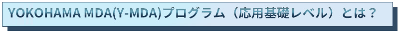 YOKOHAMA MDA(Y-MDA)プログラム（応用基礎レベル）とは？